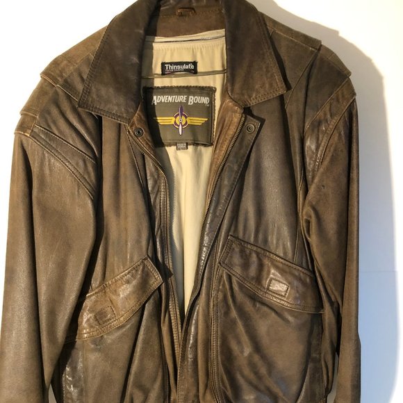 Mens Vinatge Leather Aviator Jacket - Picture 1 of 1